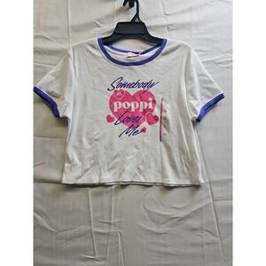 Poppi Somebody at Poppi Loves Me Ringer T-Shirt‎ White Blue XXL T002731001